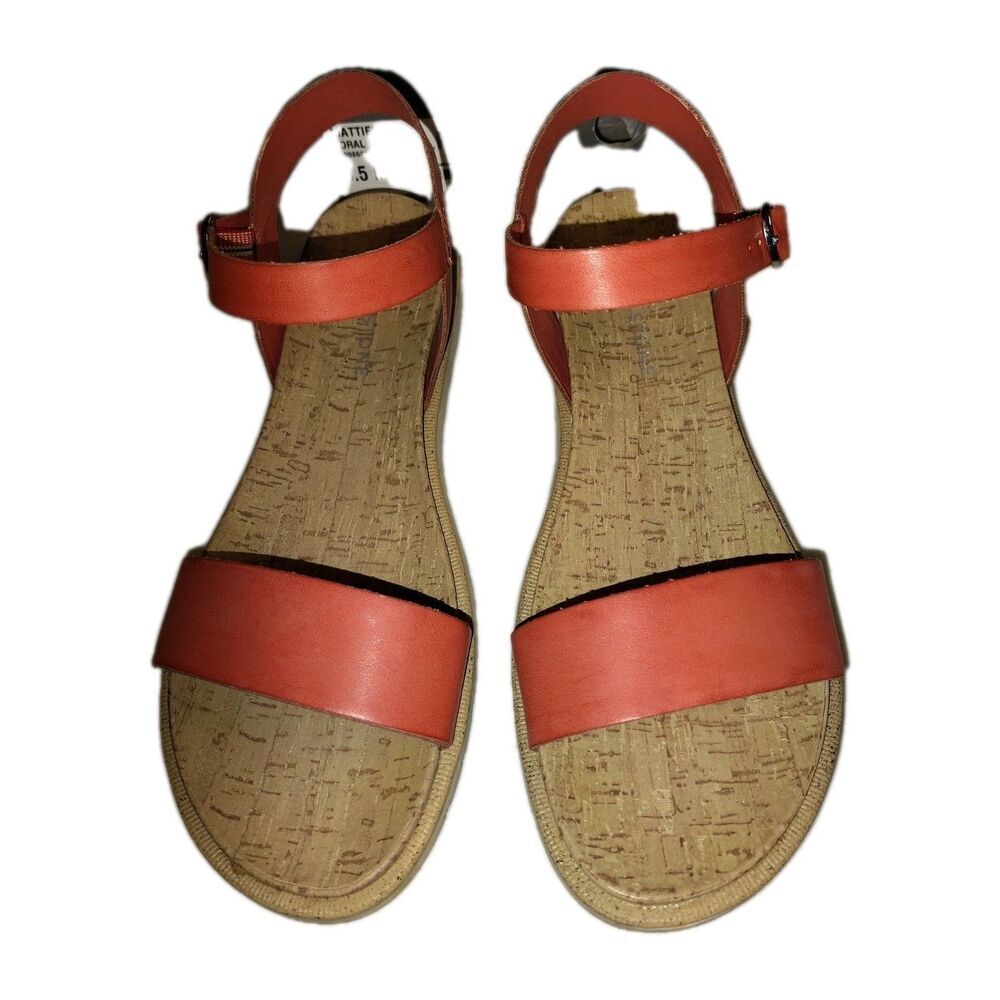 Sun + Stone Mattiep Coral Ankle Strap Sandals Women's Size 8.5 M VGUC